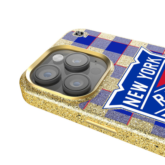 New York Rangers Plaid Bling Phone Case-3