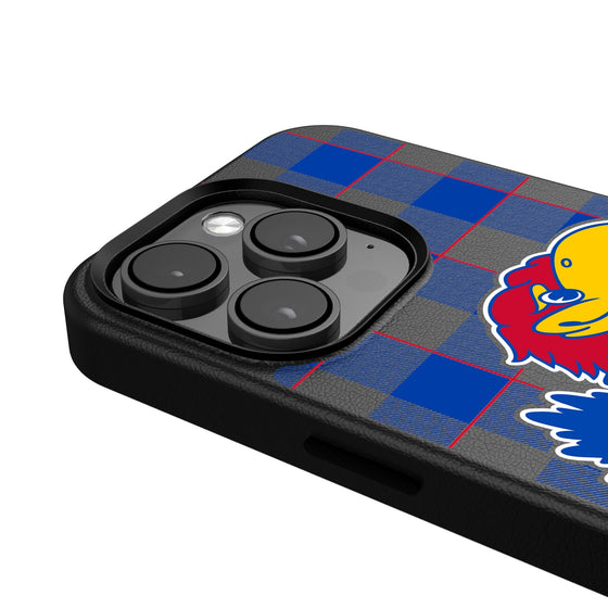 Kansas Jayhawks Plaid Magnetic Phone Case-4