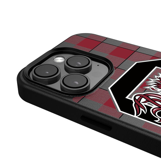 South Carolina Gamecocks Plaid Magnetic Phone Case-4