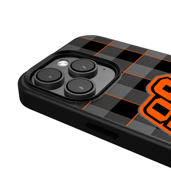 Oklahoma State Cowboys Plaid Magnetic Phone Case-4