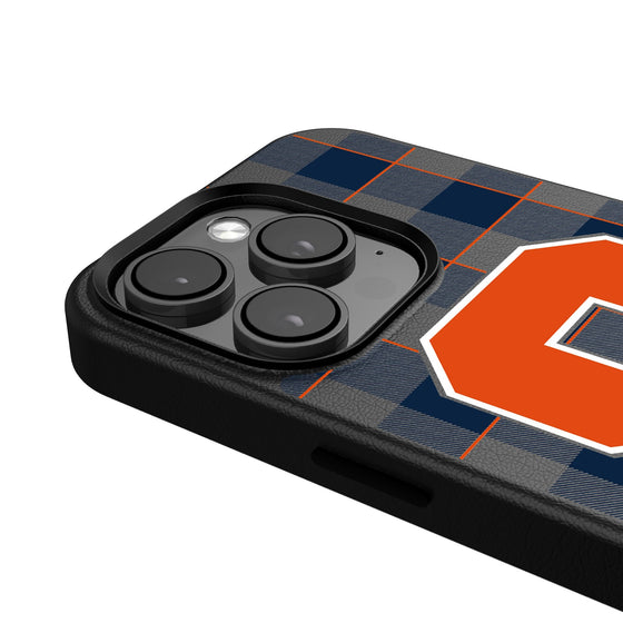 Syracuse Orange Plaid Magnetic Phone Case-4