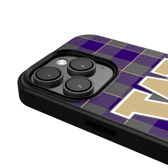 Washington Huskies Plaid Magnetic Phone Case-4