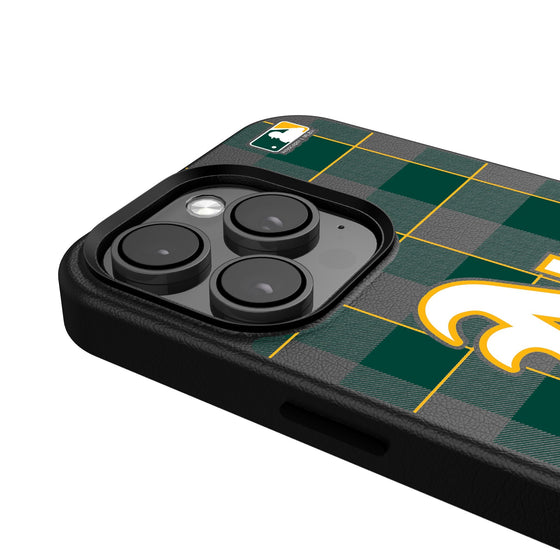 Oakland Athletics Plaid Magnetic Phone Case-4