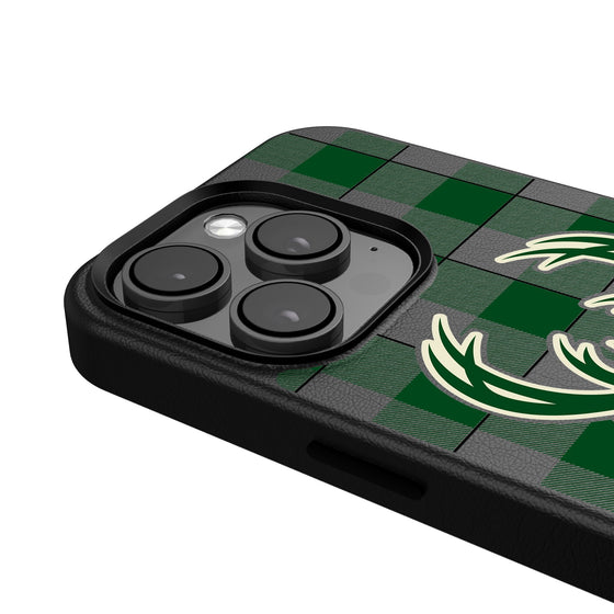 Milwaukee Bucks Plaid Magnetic Phone Case-4