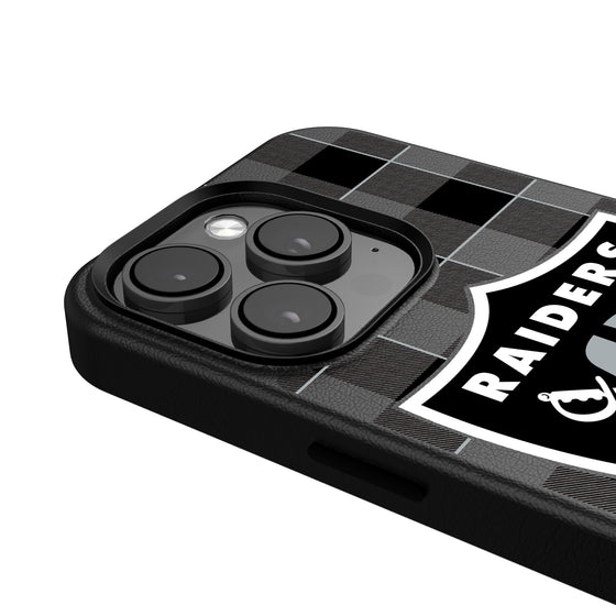 Las Vegas Raiders Plaid Magnetic Phone Case-4