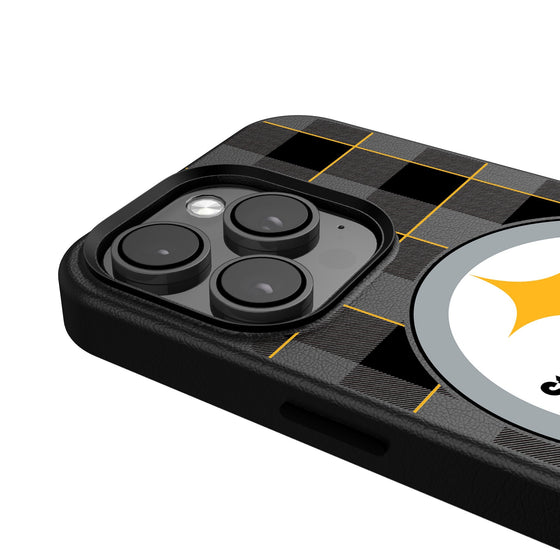 Pittsburgh Steelers Plaid Magnetic Phone Case-4