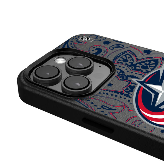 Columbus Blue Jackets Paisley MagSafe Compatible Phone Case-4