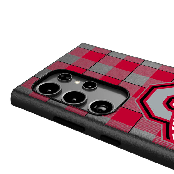 Ohio State University Buckeyes Plaid MagSafe Compatible Phone Case-3