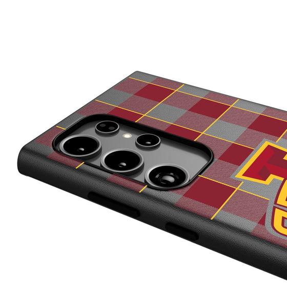 Iowa State University Cyclones Plaid MagSafe Compatible Phone Case-3