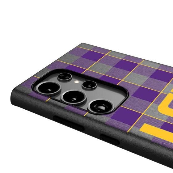 Louisiana State University Tigers Plaid MagSafe Compatible Phone Case-3