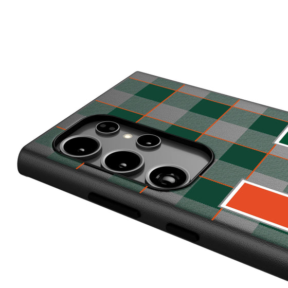 University of Miami Hurricanes Plaid MagSafe Compatible Phone Case-3