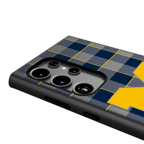 University of Michigan Wolverines Plaid MagSafe Compatible Phone Case-3