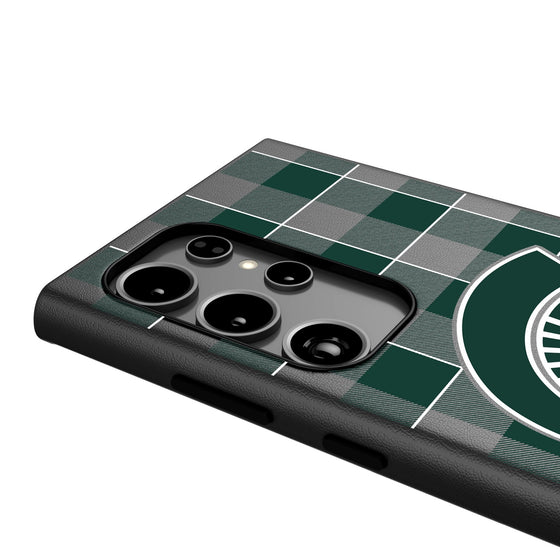 Michigan State University Spartans Plaid MagSafe Compatible Phone Case-3