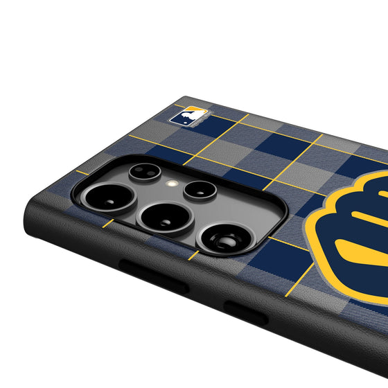 Milwaukee Brewers Plaid MagSafe Compatible Phone Case-3