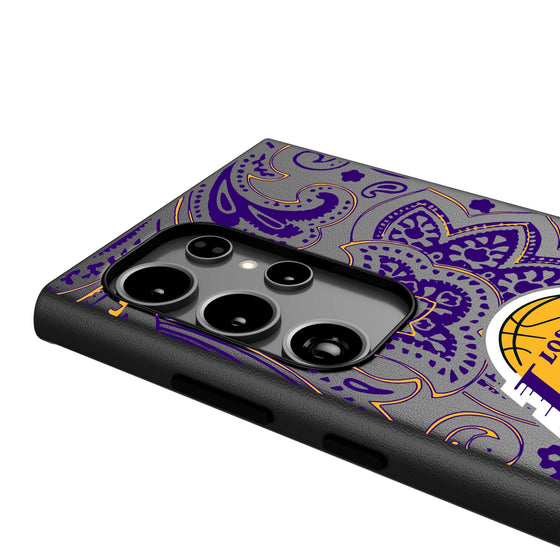 Los Angeles Lakers Paisley MagSafe Compatible Phone Case-3