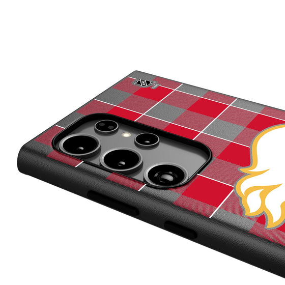 Calgary Flames Plaid MagSafe Compatible Phone Case-3