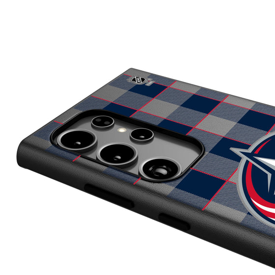 Columbus Blue Jackets Plaid MagSafe Compatible Phone Case-3