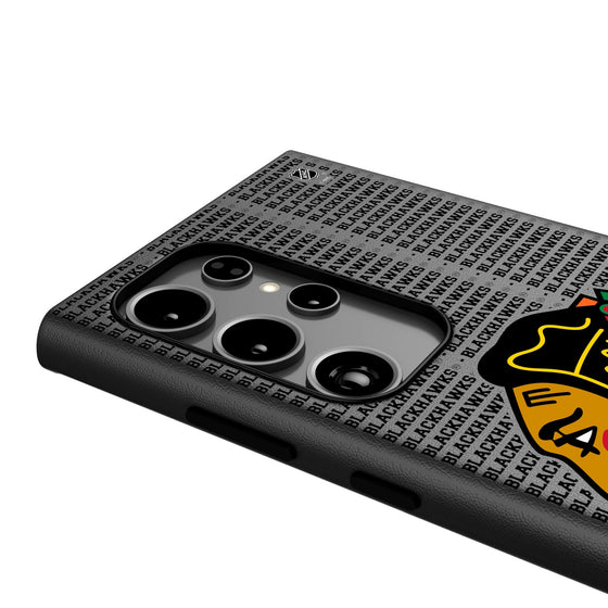 Chicago Blackhawks Text Backdrop MagSafe Compatible Phone Case-3