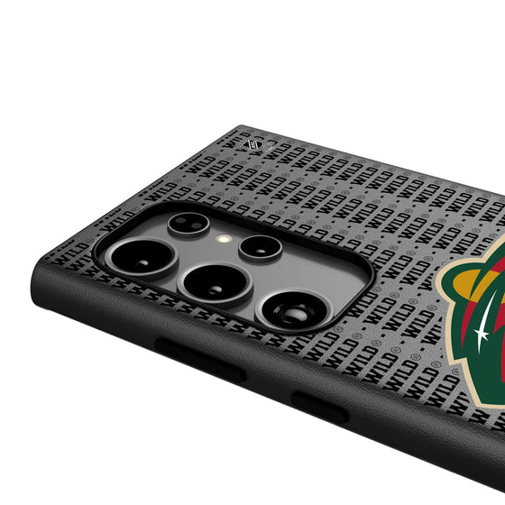 Minnesota Wild Text Backdrop MagSafe Compatible Phone Case-3