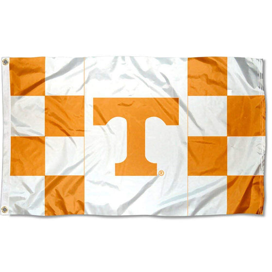 College Flags & Banners Co. Tennessee Volunteers Checkerboard Stripes Flag and USA 3x5 Set