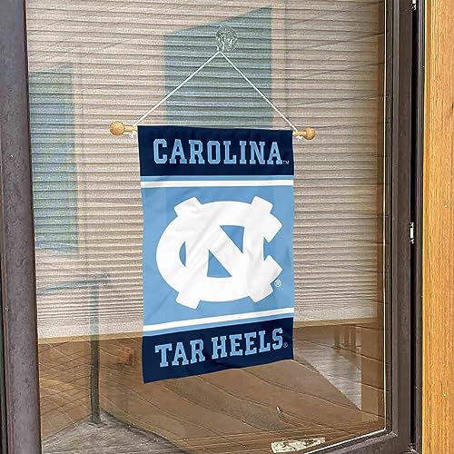 College Flags & Banners Co. North Carolina Tar Heels Window Wall Banner Hanging Flag with Suction Cup