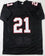 Deion Sanders Autographed Black Pro Style STAT Jersey- Beckett W *Black *1