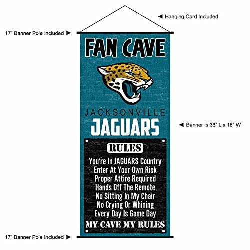 WinCraft Jacksonville Jaguars Man Cave Fan Banner Wall Door Scroll