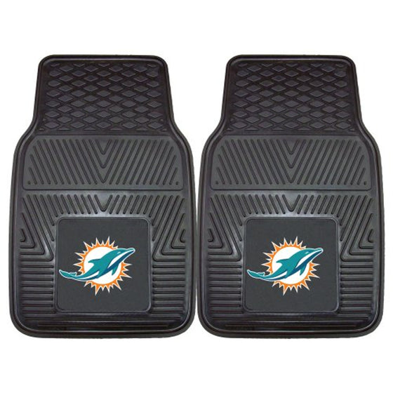 Miami Dolphins Car Mats Heavy Duty 2 Piece Vinyl (CDG)