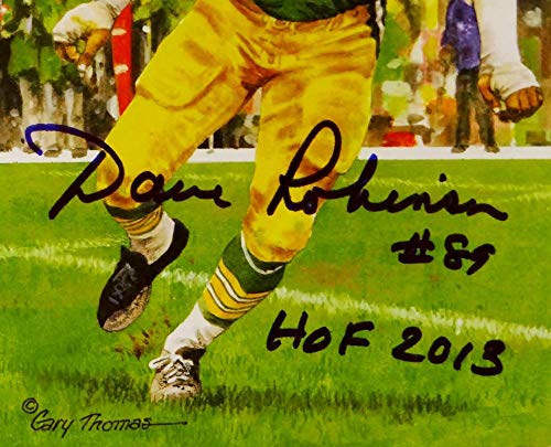 Dave Robinson Signed Packers Goal Line Art Card w/HOF - Jersey Source Auth