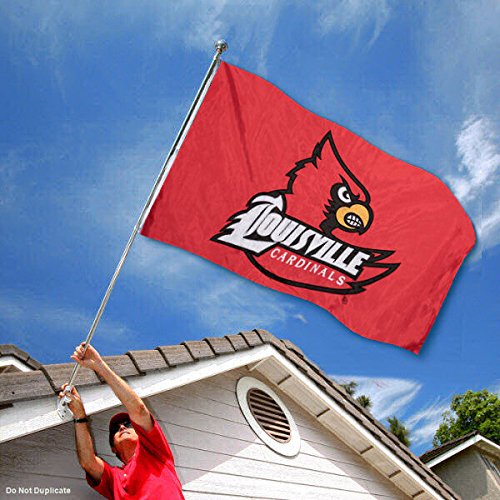 College Flags & Banners Co. Louisville Cardinals Embroidered and Stitched Nylon Flag