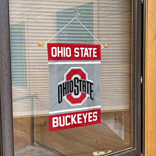 College Flags & Banners Co. Ohio State Buckeyes Window Wall Banner Hanging Flag with Suction Cup