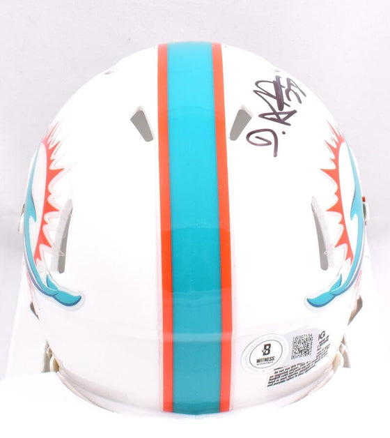 De'Von Achane Autographed Dolphins Speed Mini Helmet-Beckett W Hologram Black