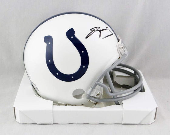 Edgerrin James Autographed Indianapolis Colts Mini Helmet - JSA W Auth *Black