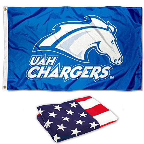 College Flags & Banners Co. Alabama Huntsville Chargers Flag and USA 3x5 Flag Set