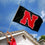 College Flags & Banners Co. Nebraska Cornhuskers Black N Logo Flag and USA 3x5 Flag Set