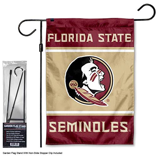 Florida State Seminoles Garden Banner Flag with Flag Pole Stand Set