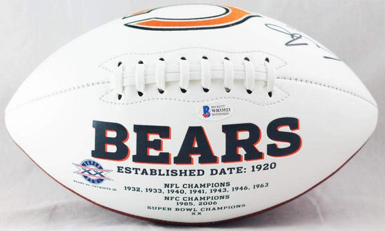 Cole Kmet Autographed Chicago Bears Logo Football - Beckett W Auth *Black