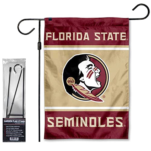 Florida State Seminoles Garden Banner Flag with Flag Pole Stand Set