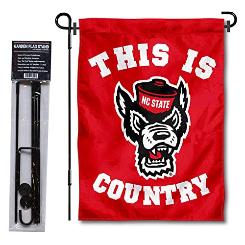 College Flags & Banners Co. This is NC State Wolfpack Country Garden Flag and Flag Stand Pole Holder Set