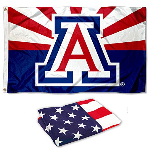 College Flags & Banners Co. Arizona Wildcats AZ State and USA Flag 3x5 Set