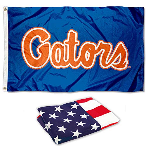 University of Florida Gators Flag and USA 3x5 Flag Set