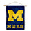 College Flags & Banners Co. Michigan Wolverines Go Blue House Flag and Wood Banner Pole Set