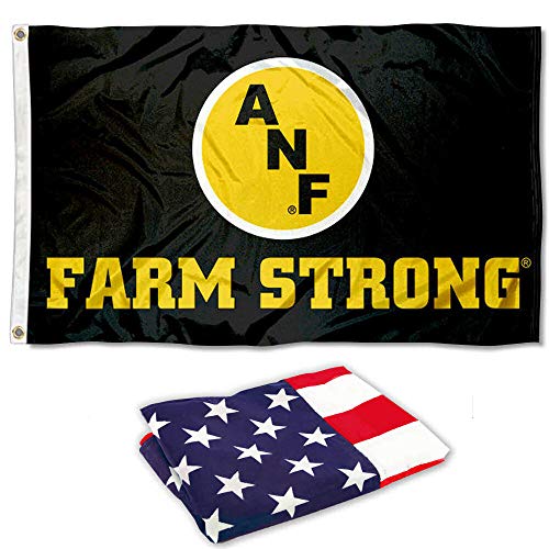 College Flags & Banners Co. Iowa Hawkeyes Farm Strong Flag and USA 3x5 Flag Set