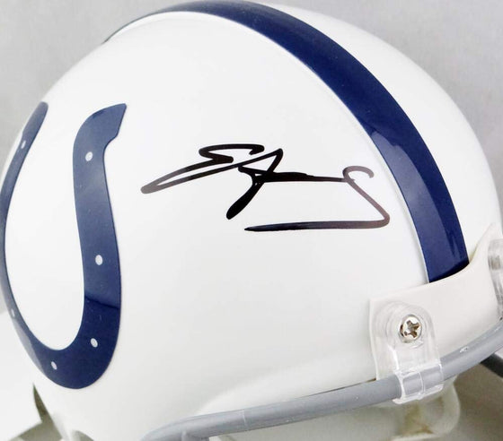 Edgerrin James Autographed Indianapolis Colts Mini Helmet - JSA W Auth *Black