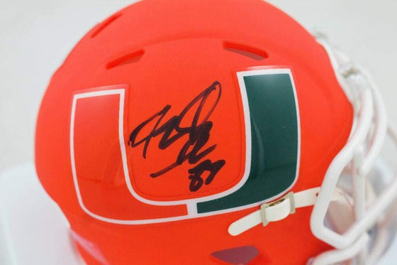 Jeremy Shockey Autographed Miami Hurricanes AMP Mini Helmet - JSA W Auth White