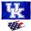 College Flags & Banners Co. Kentucky Wildcats New UK and USA Flag 3x5 Set