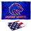 College Flags & Banners Co. Boise State Broncos Blue Flag and USA 3x5 Flag Set