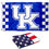 College Flags & Banners Co. Kentucky Wildcats Checkered Board and USA Flag 3x5 Set