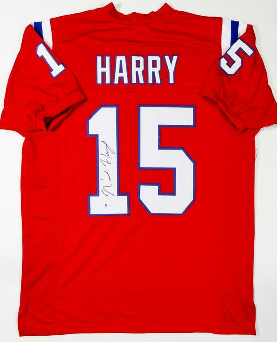 N'Keal Harry Autographed Red Pro Style Jersey- Beckett W Auth *1