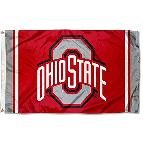 College Flags & Banners Co. Ohio State Buckeyes Jersey Stripes and USA Flag 3x5 Set